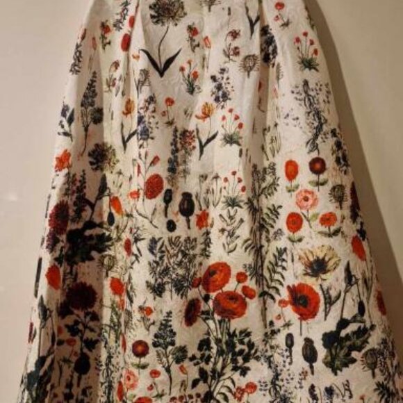 Multi Floral Print Embossed Midi Skirt - Picture 3 of 5
